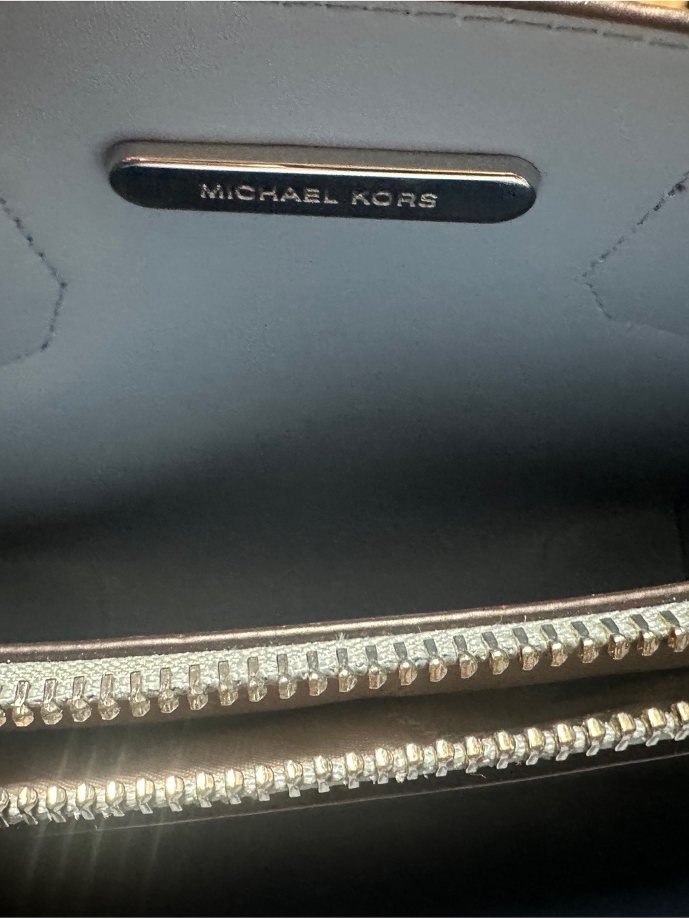Michael Kors Mercer Light Blue Pebbled Leather Satchel Crossbody Bag - Picture 3 of 8